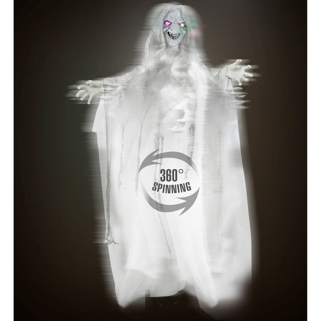 Halloween Puppe Hexe mit Licht und Sound 1,53m