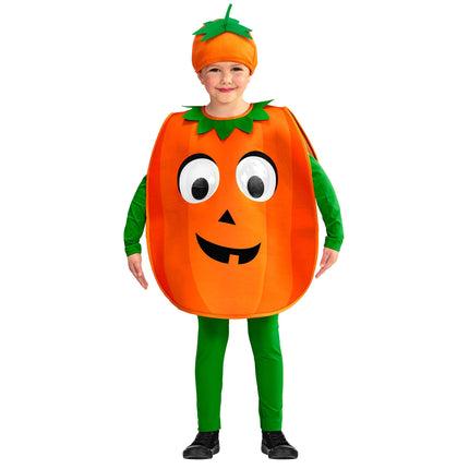 Halloween Kostüm Grün Orange Kind Kürbis