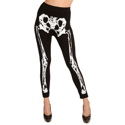 Halloween Legging Schwarz Weiß Skelett