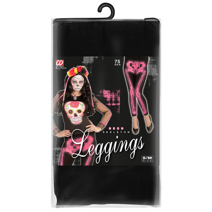 Halloween Legging Rosa Skelett