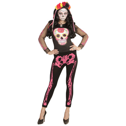 Halloween Legging Rosa Skelett