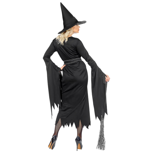 Halloween Kleid Schwarz Damen Hexe 3 Stück
