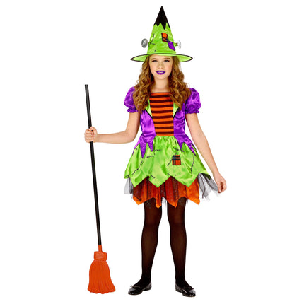 Halloween Kleid Buntes Mädchen Hexe