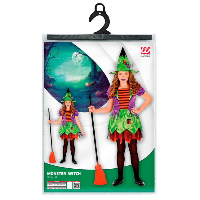Halloween Kleid Buntes Mädchen Hexe