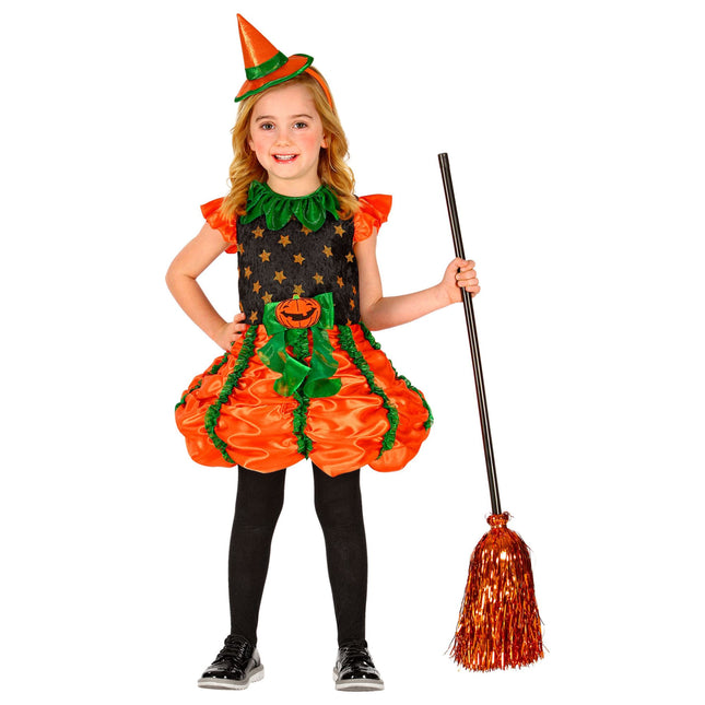 Halloween Kleid Mädchen Kürbis Hexe