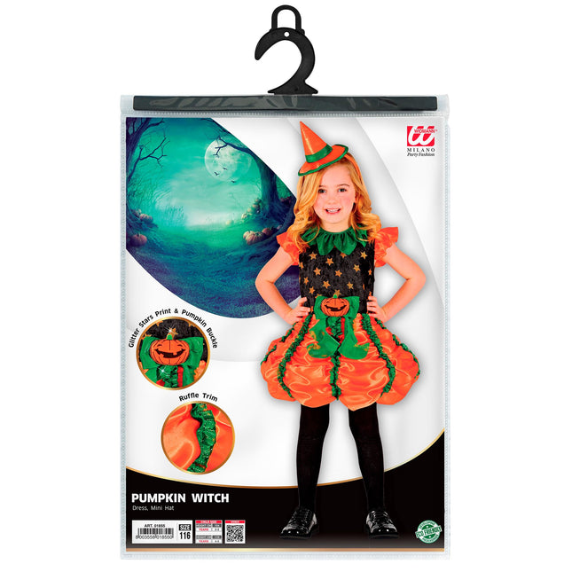Halloween Kleid Mädchen Kürbis Hexe