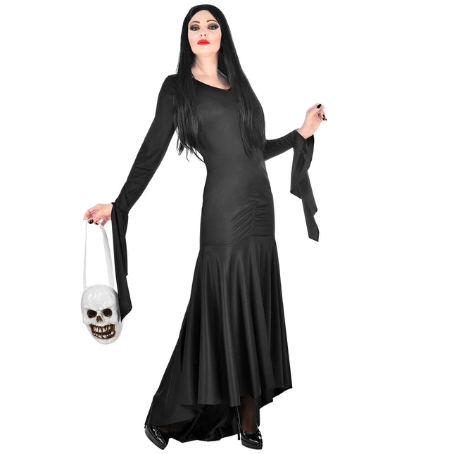 Halloween Kleid Schwarz Damen Mortisia