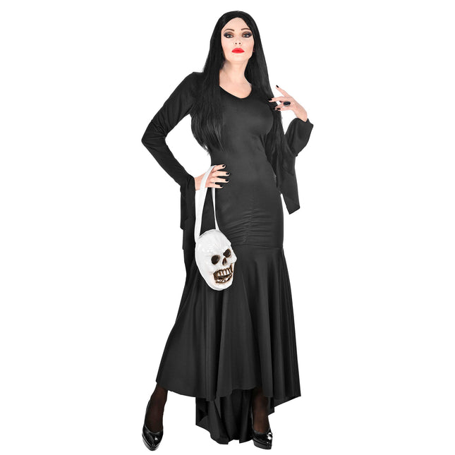Halloween Kleid Schwarz Damen Mortisia