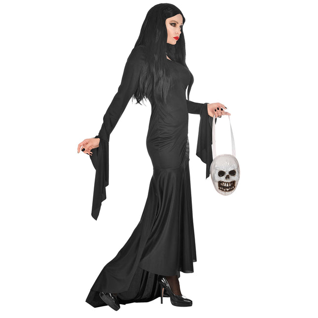 Halloween Kleid Schwarz Damen Mortisia