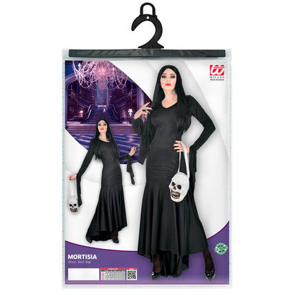 Halloween Kleid Schwarz Damen Mortisia