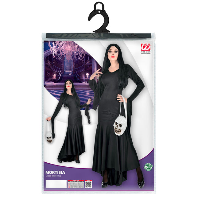 Halloween Kleid Schwarz Damen Mortisia