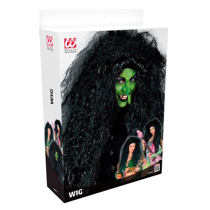 Halloween Perücke Schwarz Damen Hexe