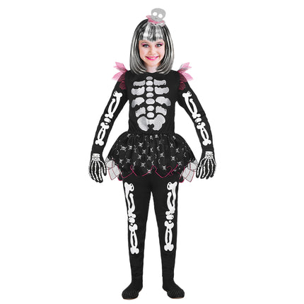 Halloween Kostüm Mädchen Skelett 4 Stück