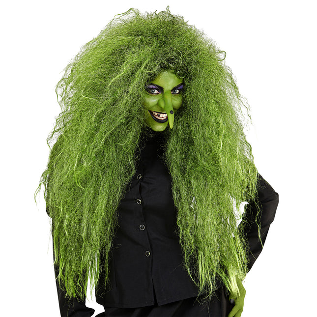 Halloween Perücke Grün Damen Hexe