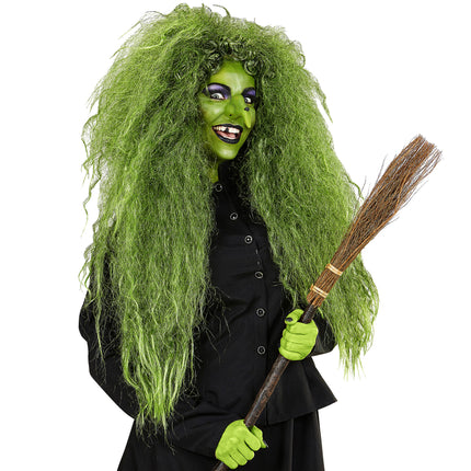Halloween Perücke Grün Damen Hexe