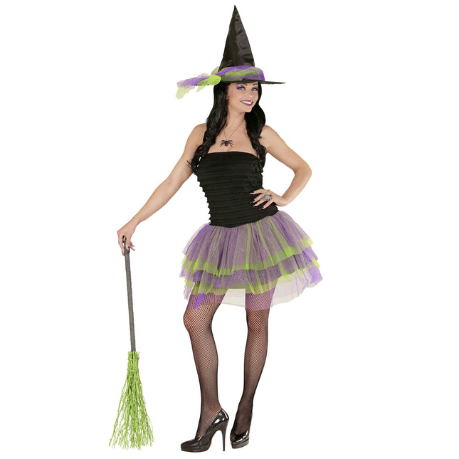 Halloween Kleid Lila Grün Damen Skelett