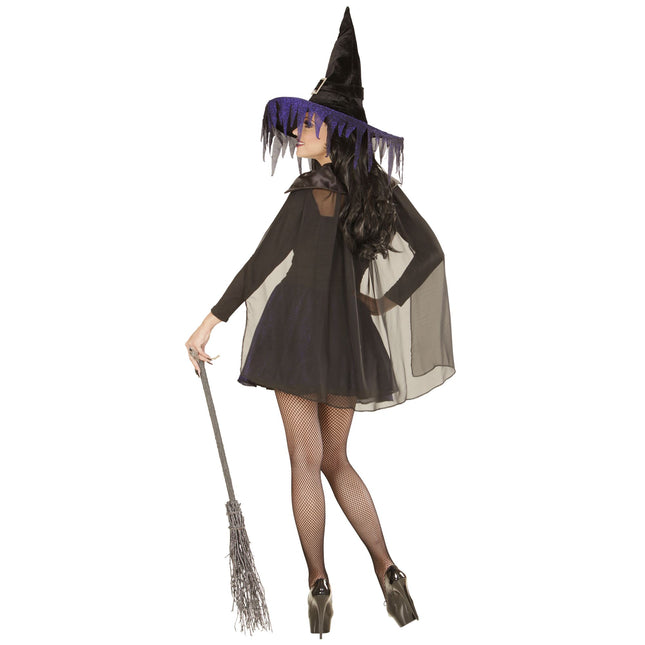 Halloween Kleid Schwarz Lila Hexe