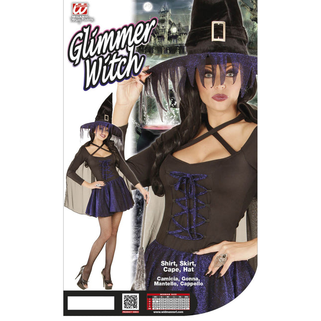 Halloween Kleid Schwarz Lila Hexe
