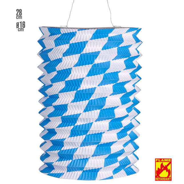 Oktoberfest Lampion Blau Weiß