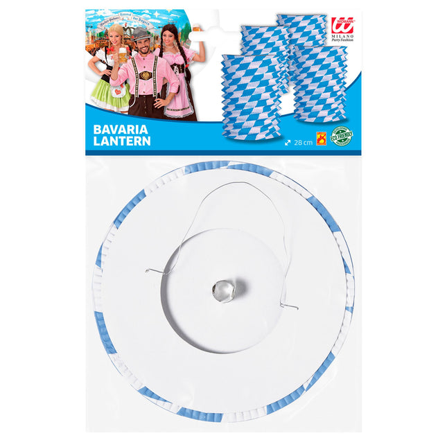 Oktoberfest Lampion Blau Weiß