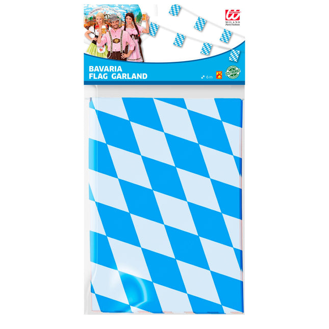Oktoberfest Girlande Blau Weiß Feuerhemmend 6m