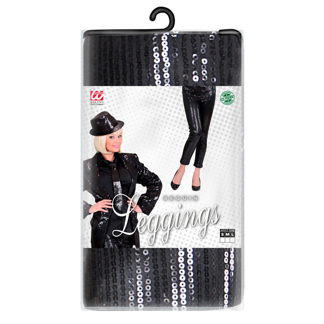 Schwarze Legging Pailletten