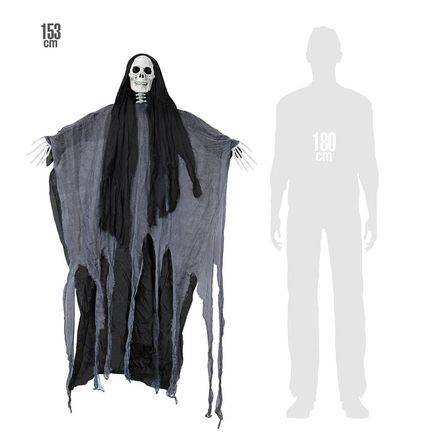 Halloween Puppe Schwarzer Geist 1,53m