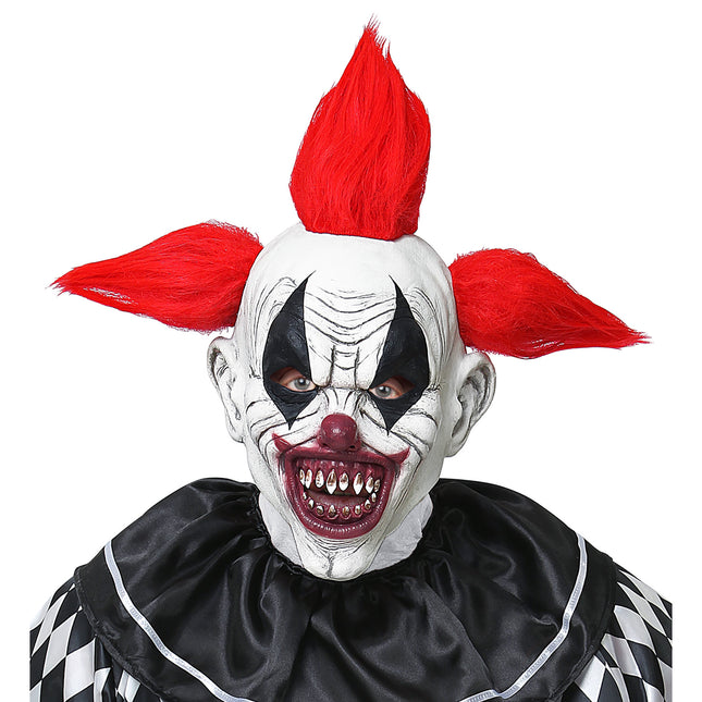 Halloween Maske Rot Weiß Clown