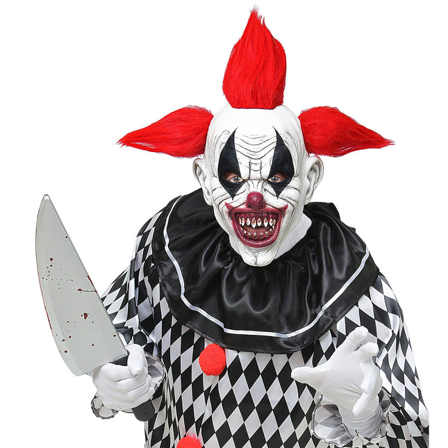 Halloween Maske Rot Weiß Clown