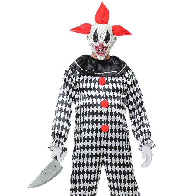 Halloween Maske Rot Weiß Clown