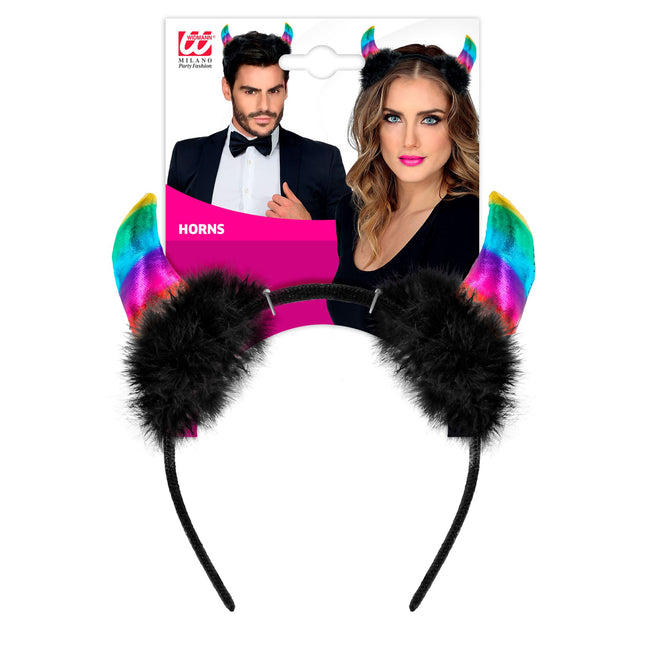 Halloween Haarband Regenbogenteufel
