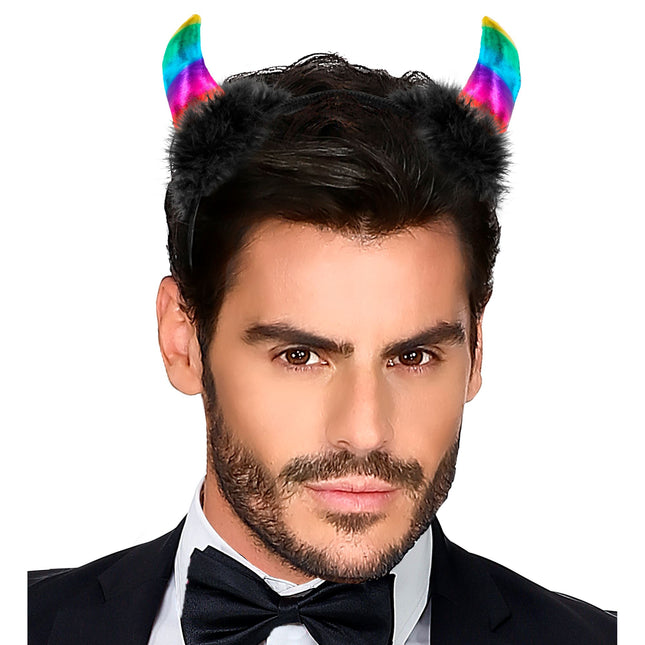 Halloween Haarband Regenbogenteufel