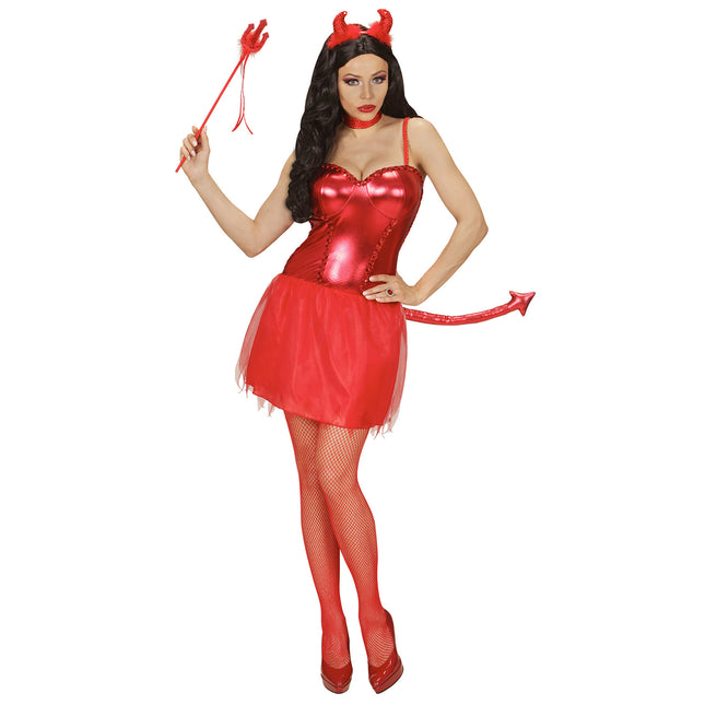 Halloween Kleid Rot Ladies Devil 3 Stück