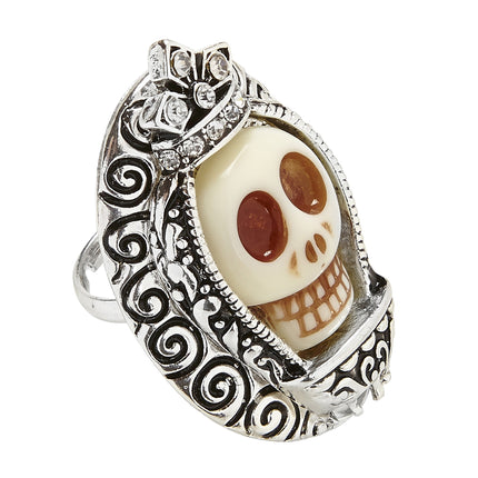 Halloween Ring Silberner Totenkopf