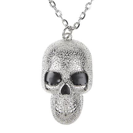 Halloween Halskette Silberner Totenkopf