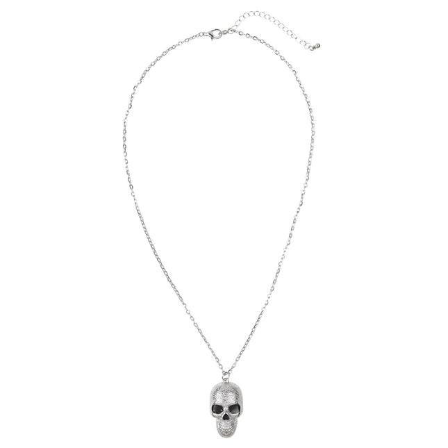 Halloween Halskette Silberner Totenkopf