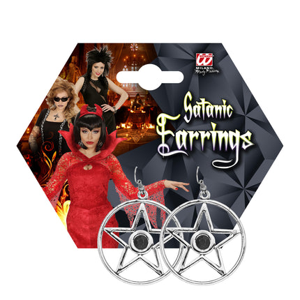 Halloween-Ohrringe Silber Satan