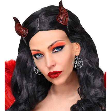Halloween-Ohrringe Silber Satan