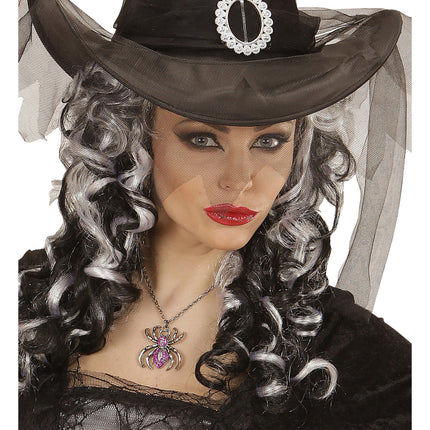 Halloween Halskette Lila Spinne