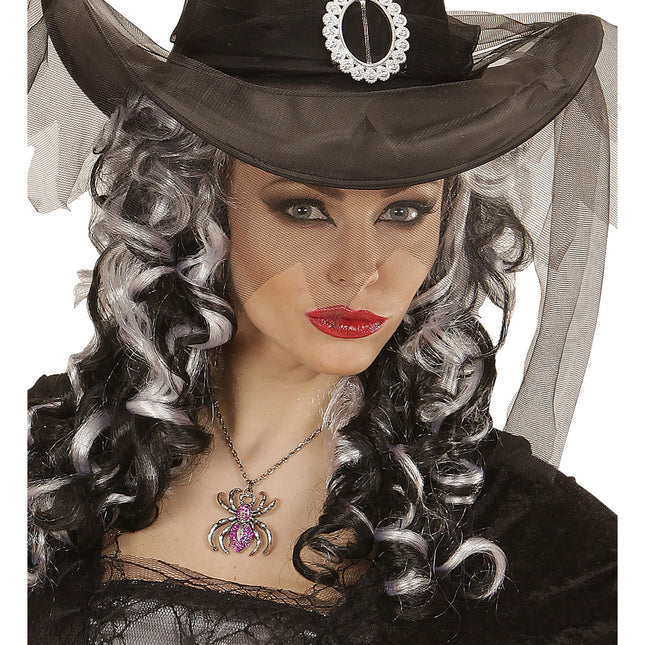 Halloween Halskette Lila Spinne