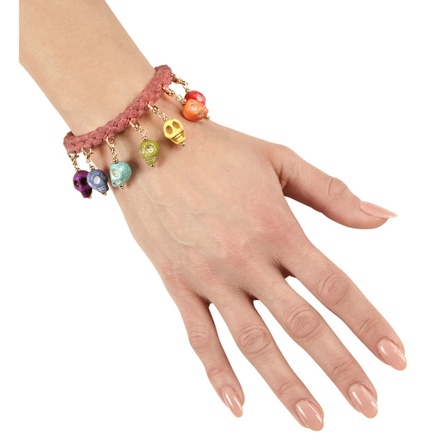 Halloween Armband Bunte Totenköpfe