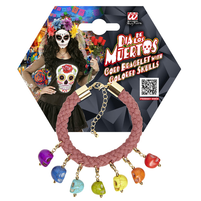 Halloween Armband Bunte Totenköpfe