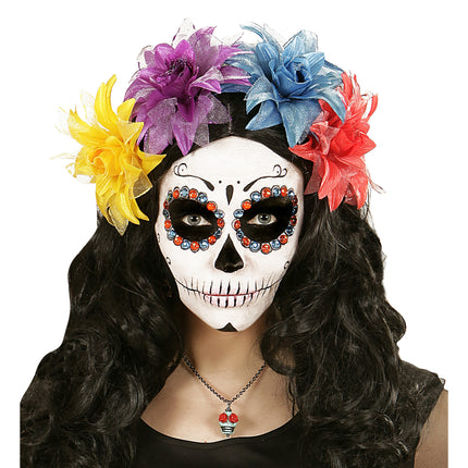 Halloween Halskette Bunter Totenkopf