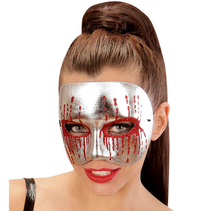 Halloween Maske Silber Psychopath