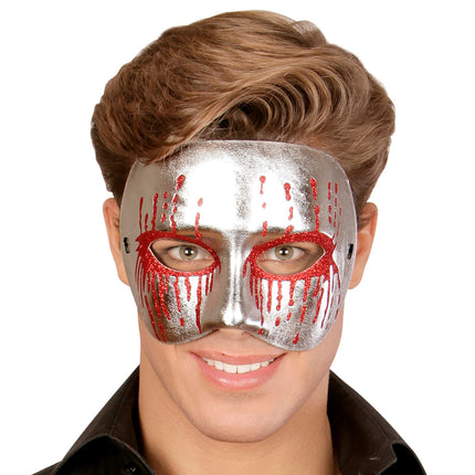 Halloween Maske Silber Psychopath