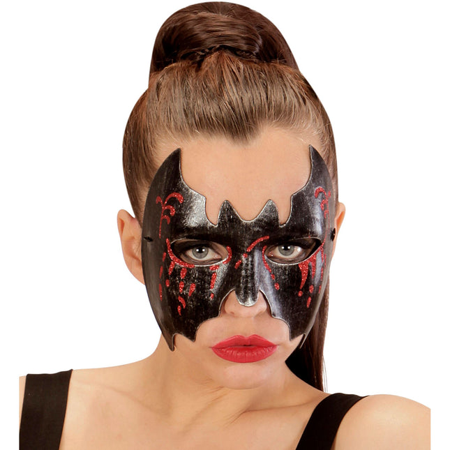 Halloween Maske Fledermaus blutig