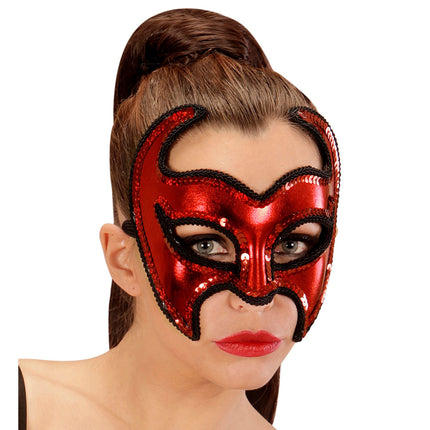Halloween Maske Teufel Metallic