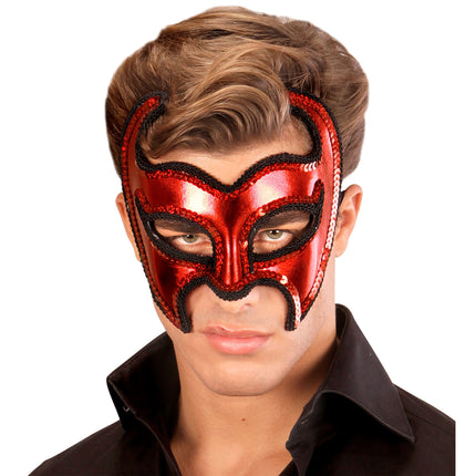 Halloween Maske Teufel Metallic