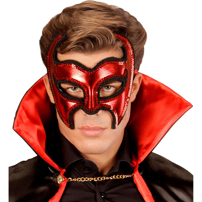 Halloween Maske Teufel Metallic