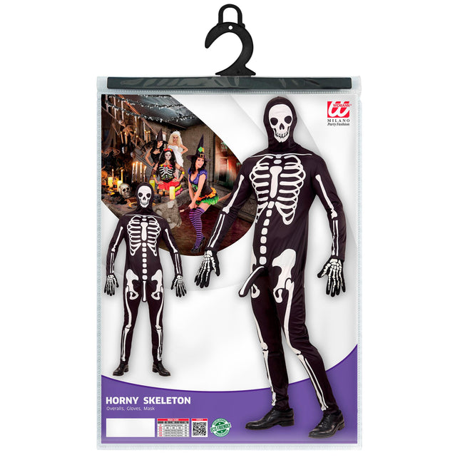 Halloween Kostüm Männer Skelett 3-teilig